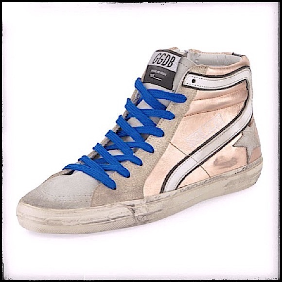 GGDB ★ LIKE NEW ★ Golden Goose Star Slide Sneaker Pink Laminate Metallic Leather - Picture 3 of 16